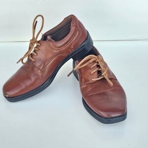 Stafford Boys Dane Jr Cognac brownish tan Dress Shoes  size 12